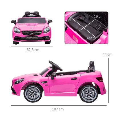 AIYAPLAY Macchina Elettrica per Bambini 3-6 Anni con Luci LED, Effetti Sonori e Telecomando, 107x62.5x44 cm, Rosa