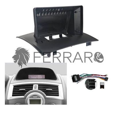 Kit Montaggio Autoradio 9"Pollici Renault Megane 2 (2002-2010) Mascherina, Cablaggio per  Autoradio Android