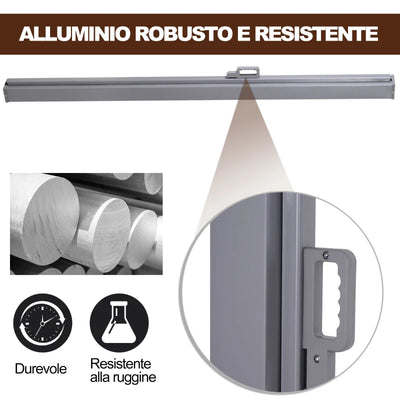 Outsunny Tenda da Sole Laterale e Avvolgibile (3x1.6m) in Alluminio e Poliestere Imperemabile Anti-UV, per Vento/Privacy