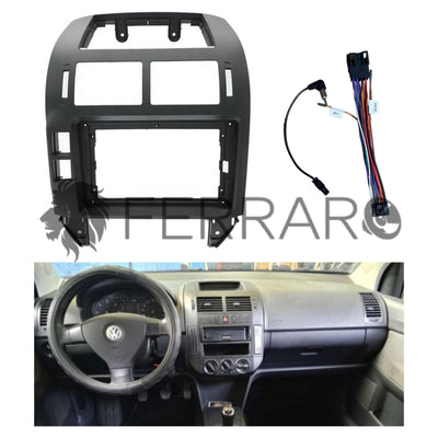Kit Montaggio Autoradio 9"Pollici Volkswagen Golf MK4, Polo MK4, Mascherina, Cablaggio per Autoradio Android