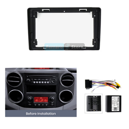 Kit Montaggio Autoradio 9"Pollici Citroen Berlingo B9 | Peugeot Partner | 2008-2019 | Mascherina | Cablaggio | per Autoradio Android