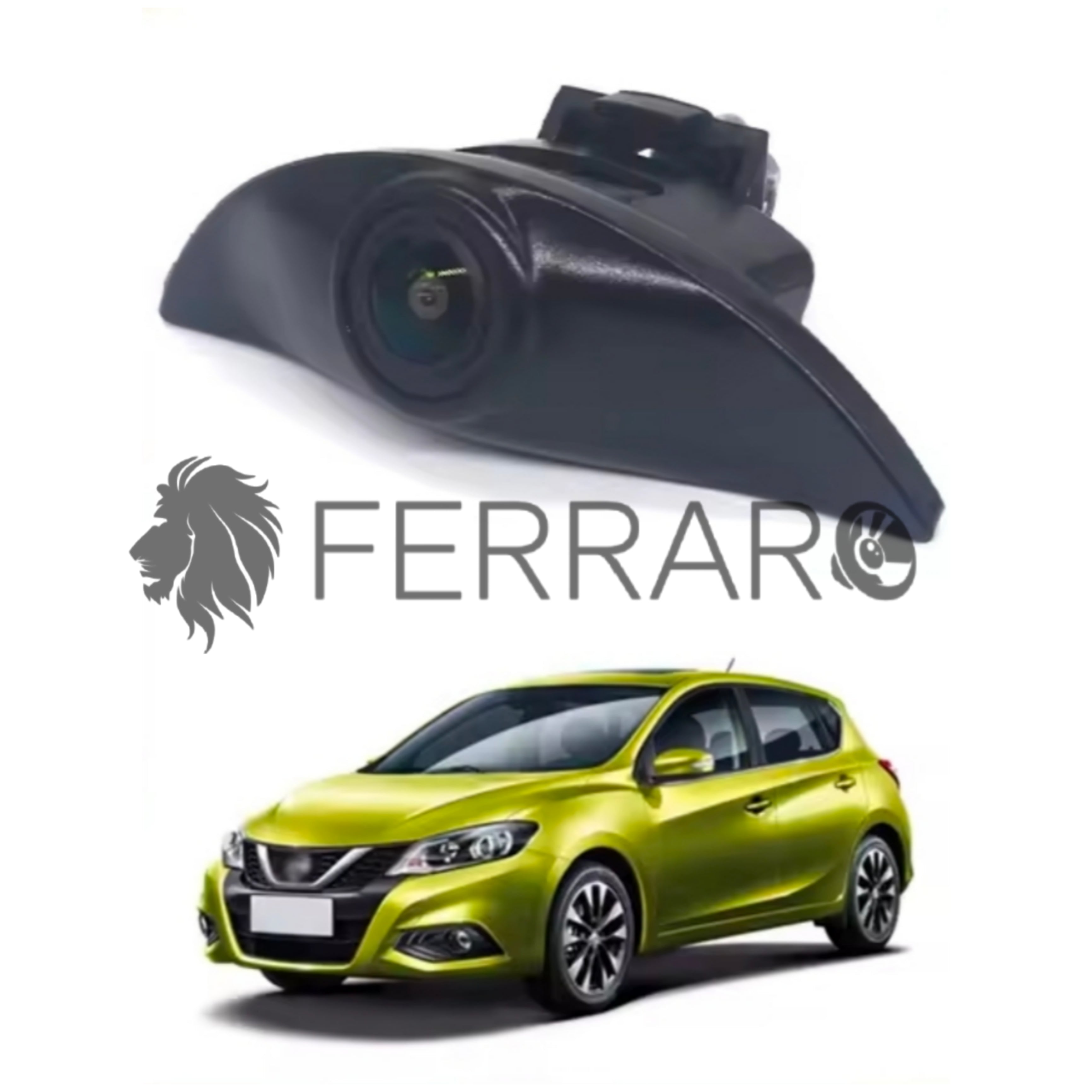 Telecamera Frontale per Nissan X-Trail T30, Qashqai J10, J11 (Compatibilità in Descrizione) | AHD, 1920x1080 | 170° Gradi