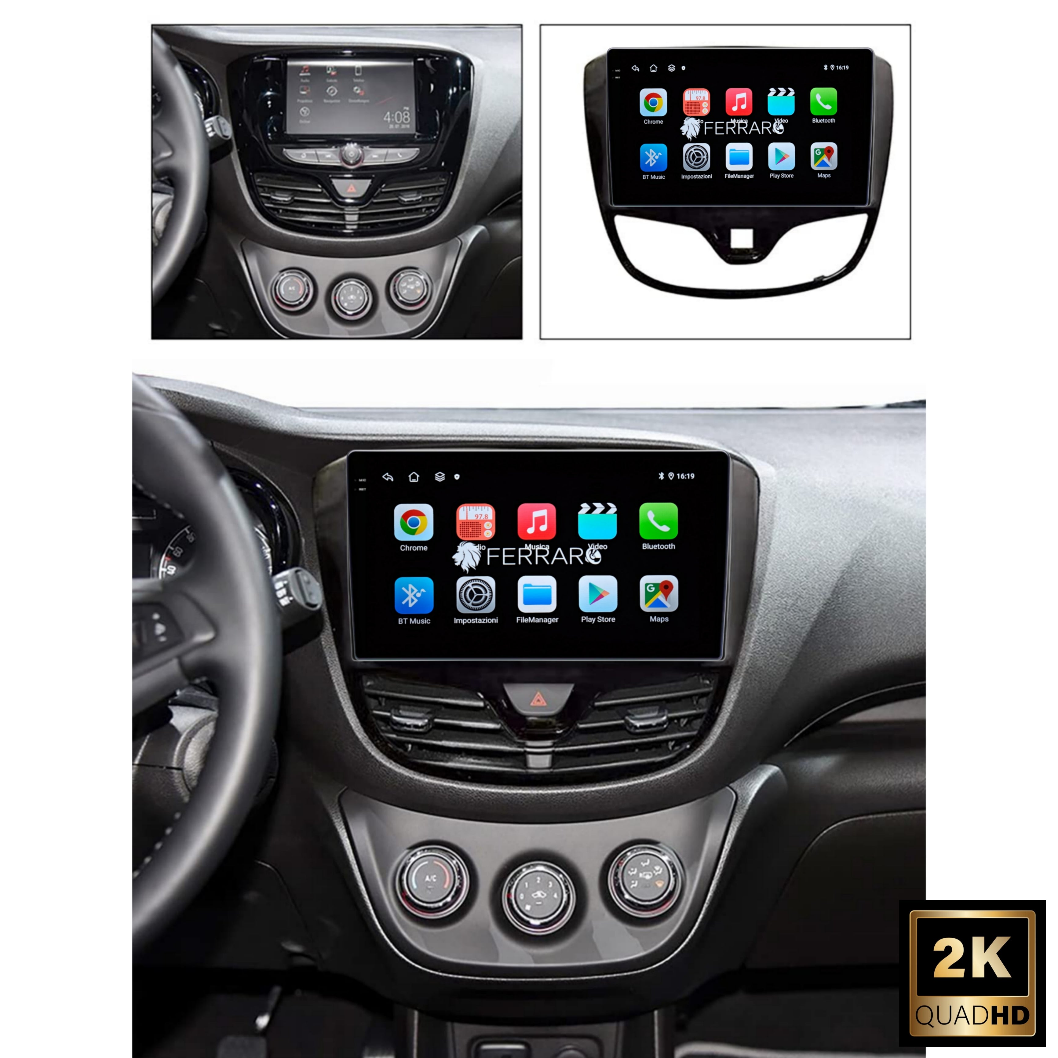 Autoradio per Opel Karl | Opel VinFast 10.1" 2K | 2015-2019 | Android | Bluetooth | CarPlay | Android Auto | 4/64GB Ram