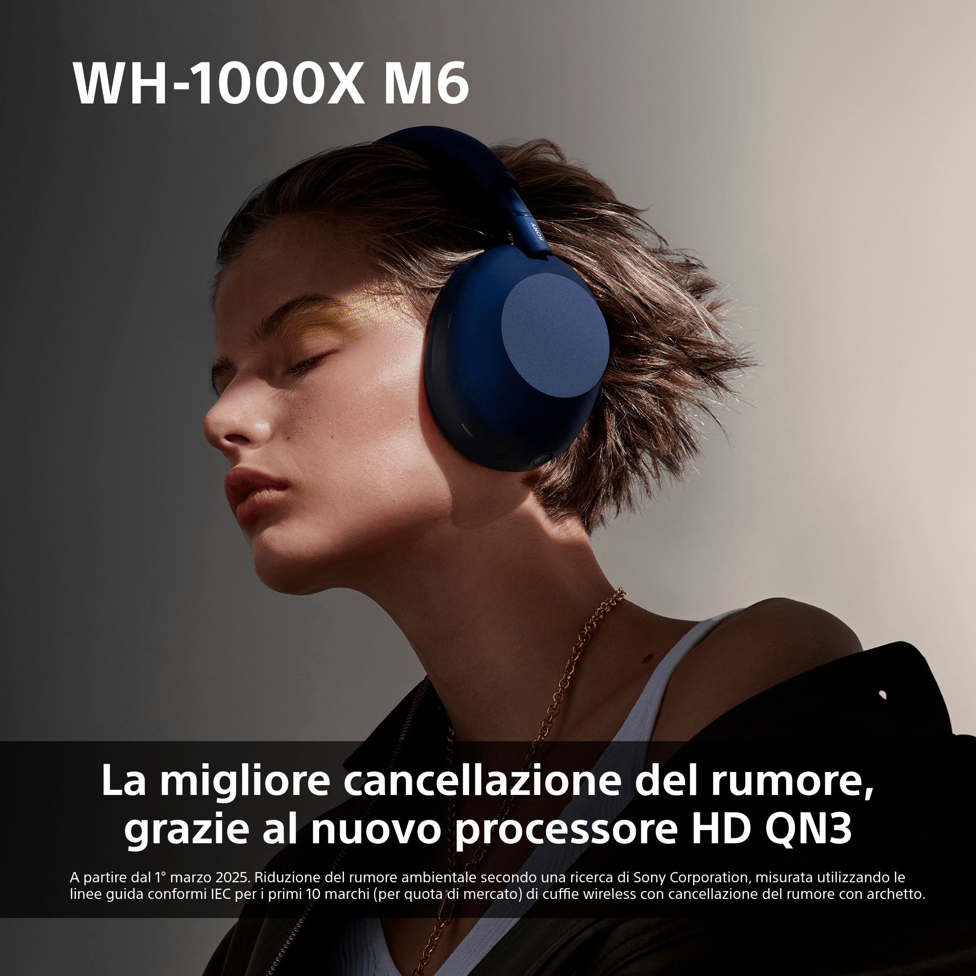 Sony Cuffie Wir/BT NoiseC WH-1000XM6, Platinum Silver