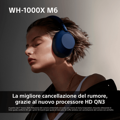 Sony Cuffie Wir/BT NoiseC WH-1000XM6, Platinum Silver