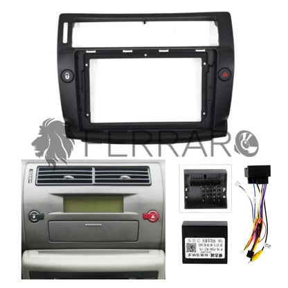 Kit Montaggio Autoradio 9"Pollici Citroen C4 (2004-2009) Mascherina, Cablaggio per Autoradio Android