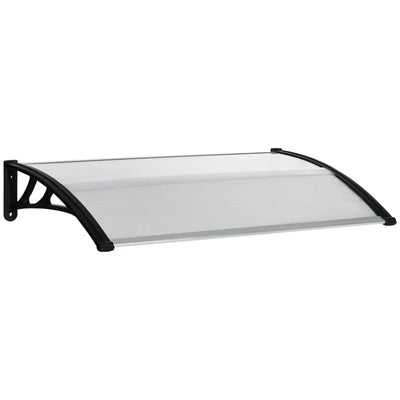 Outsunny Pensilina da Esterno per Finestre e Porte, in Policarbonato e Alluminio, 110x60x18cm - Trasparente