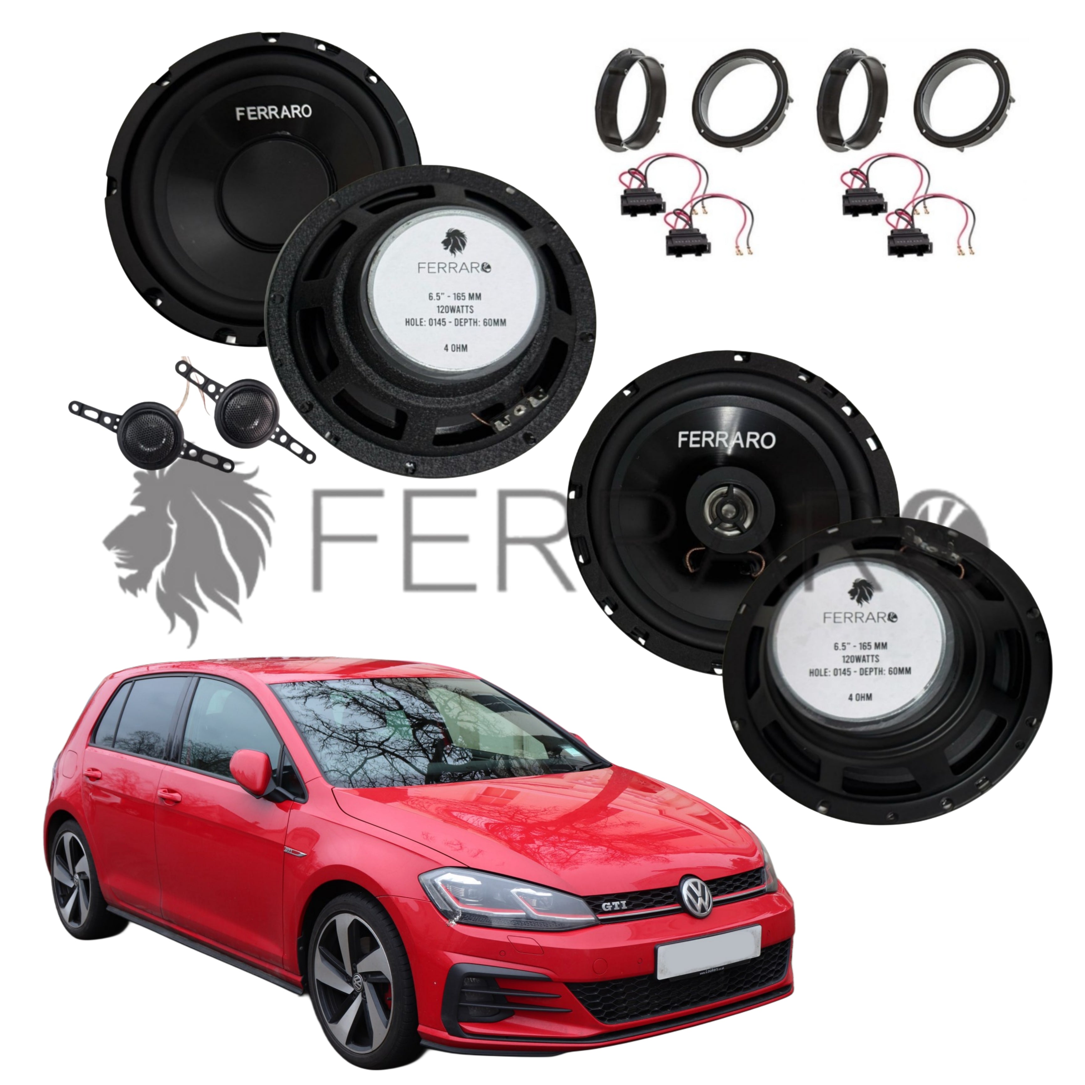 FerraroStore Kit 6 Altoparlanti | ASK-165.2 | ASC-652PC | Ant/Post | VW Golf 7ª Serie dal 2013>