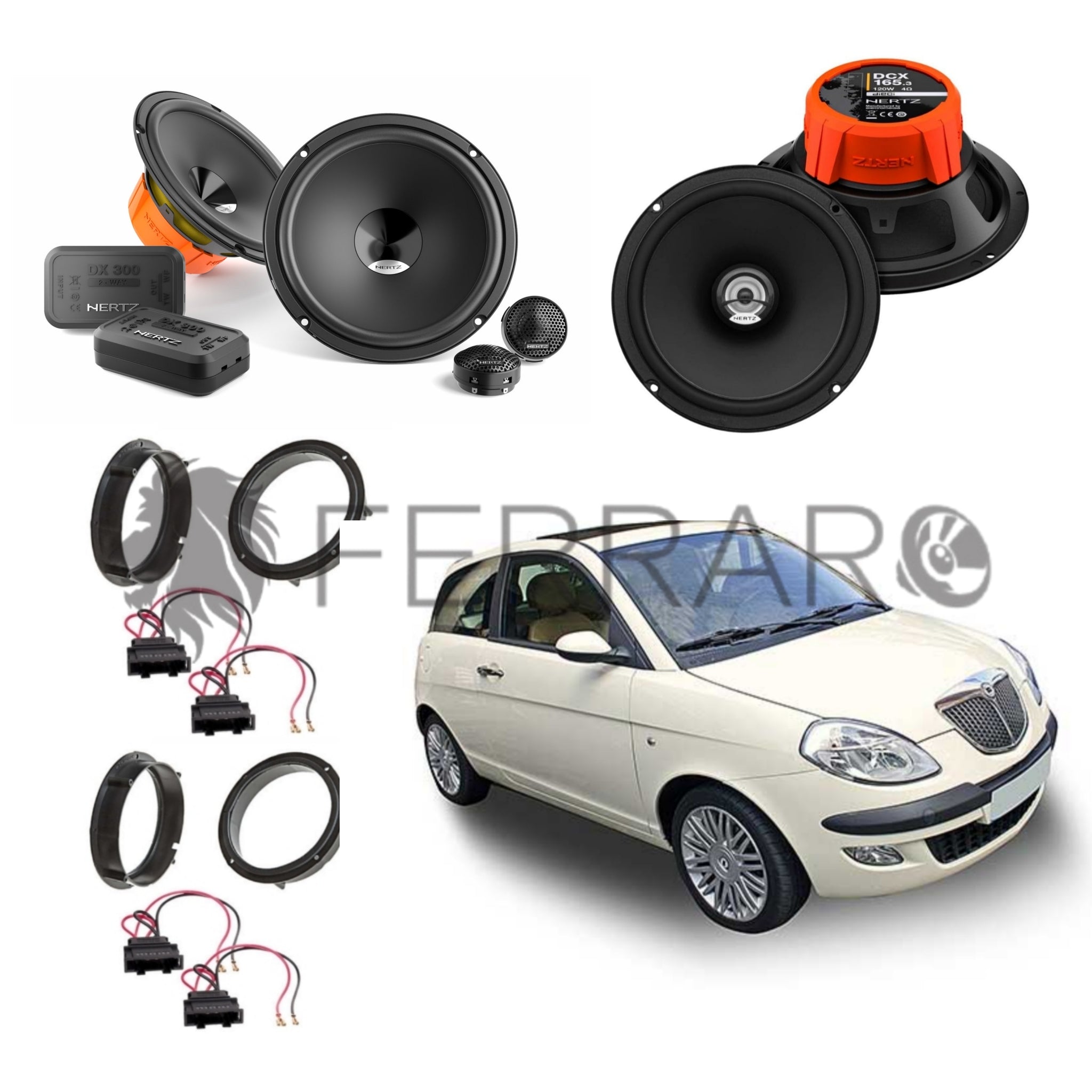 Hertz Kit 6 Casse | DSK 165.3 | DCX 165.3 | Ant/Post | Lancia Y (2003-2011)