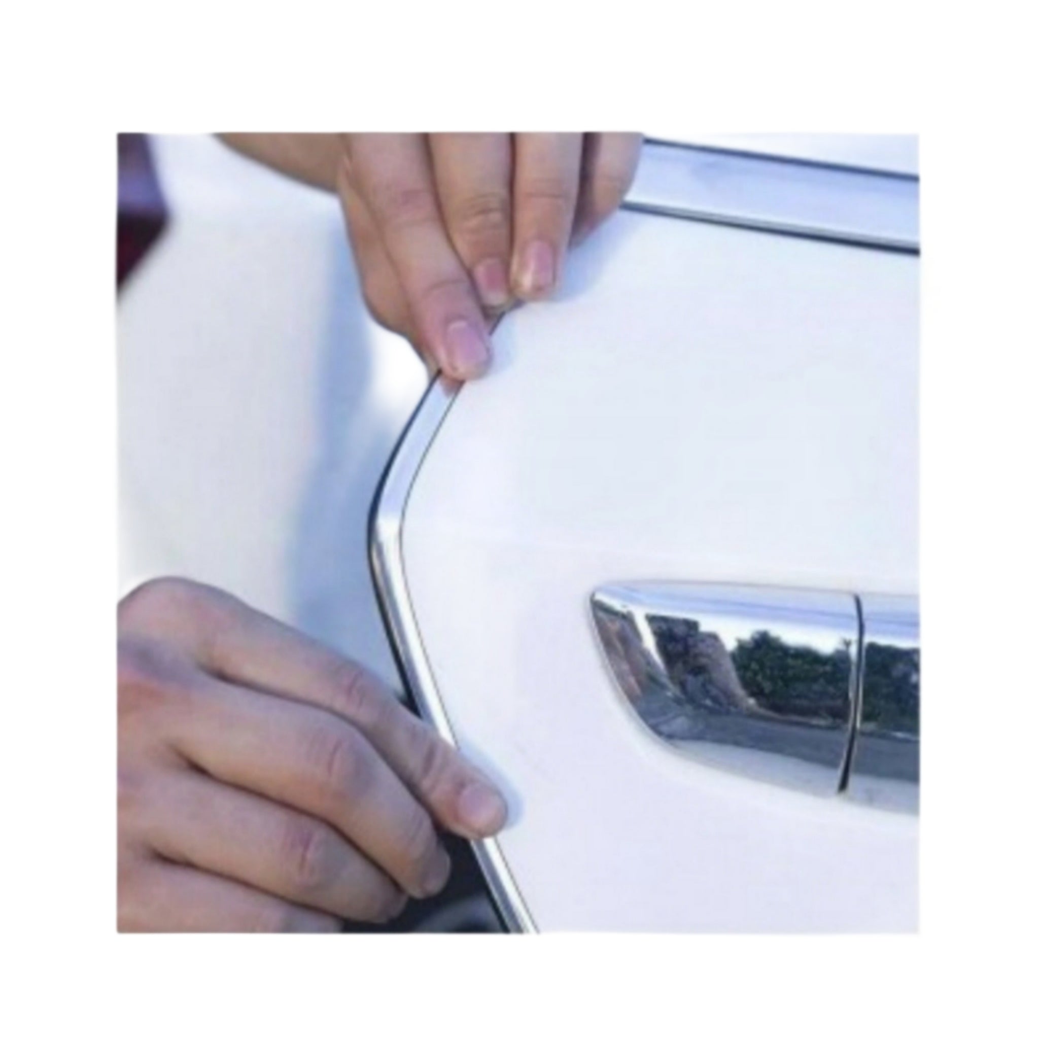 Copriprofilo Portiera Auto, Striscia Profilo, Tuning cromato in PVC Silver, 5m