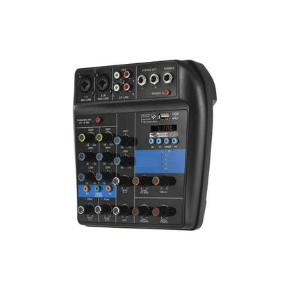 4 Channel Audio Mixer - Professional, Microphone Support, USB, BLUETOOTH, MP3, DJ Karaoke