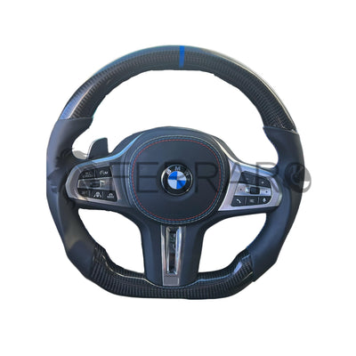Volante Sportivo per BMW Serie 3 G20, G21, G80, G81 (2018-2025), Carbonio, Customizzato in Pelle