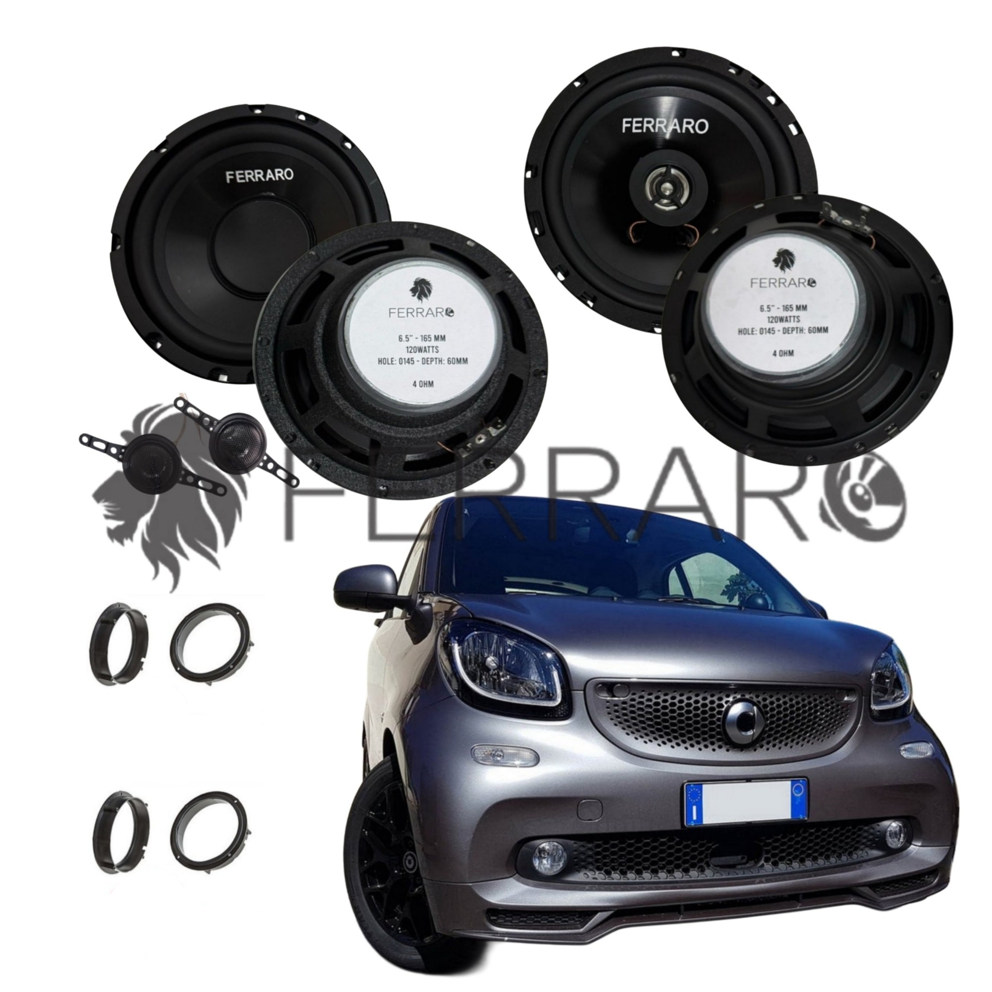 FerraroStore Kit 6 Altoparlanti | ASK-165.2 | ASC-652PC | Ant/Post | Smart ForFour 453