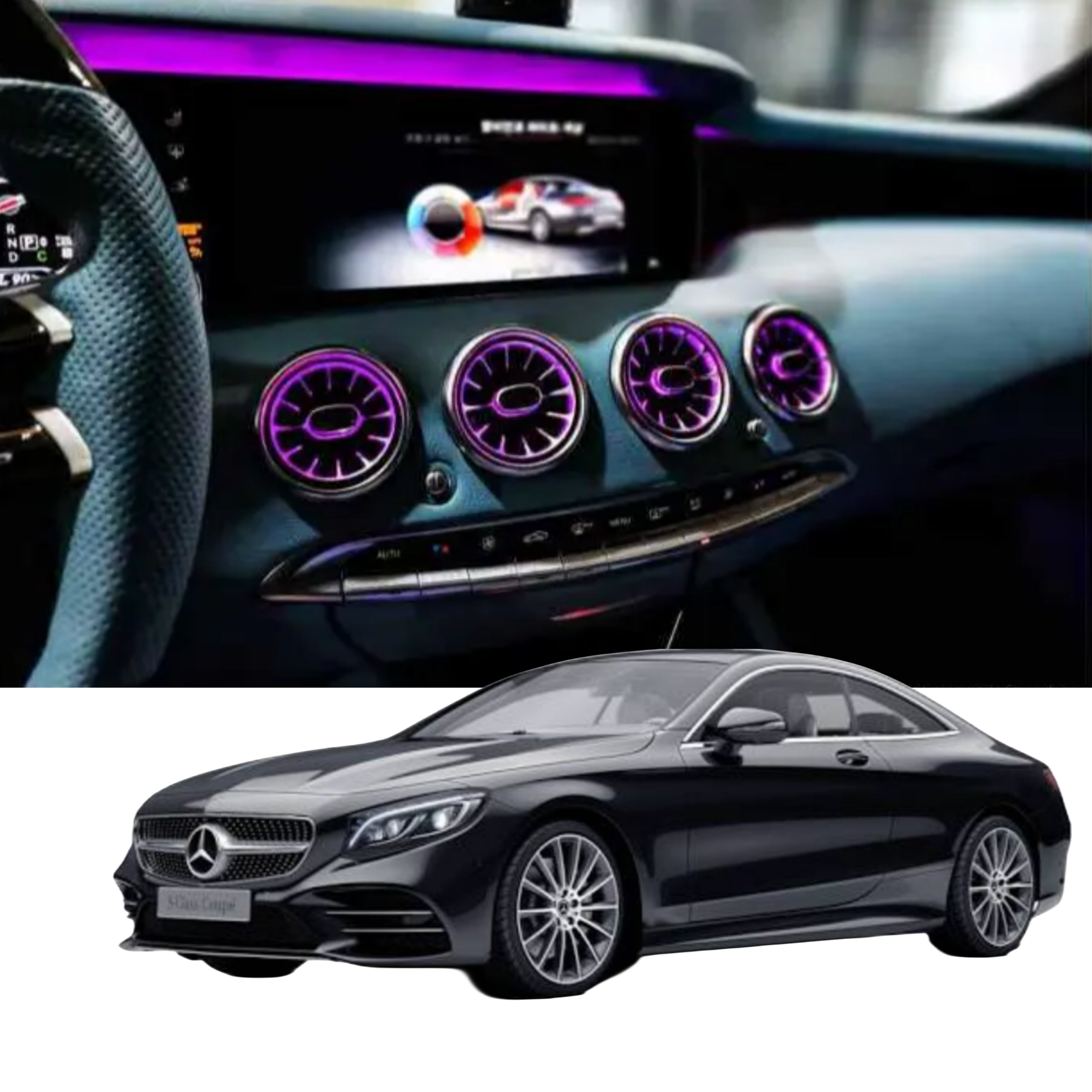 Ambient Light per Mercedes Classe S C217 (2014-2020), 64 Colori RGB