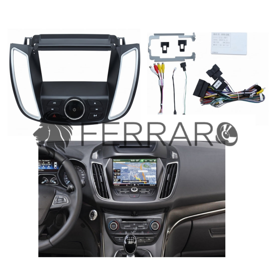 Kit Montaggio Autoradio 9"Pollici per Ford Kuga, C-Max (2015-2019), Mascherina, Cablaggio Autoradio Android