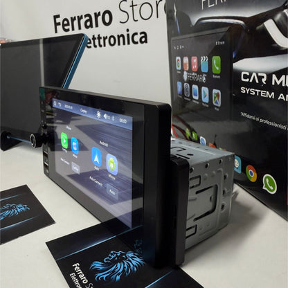 Autoradio Universale Fisso | 1Din 5.5"Pollici | Bluetooth | Radio | USB | Navigatore | CarPlay e Android Auto Cablato