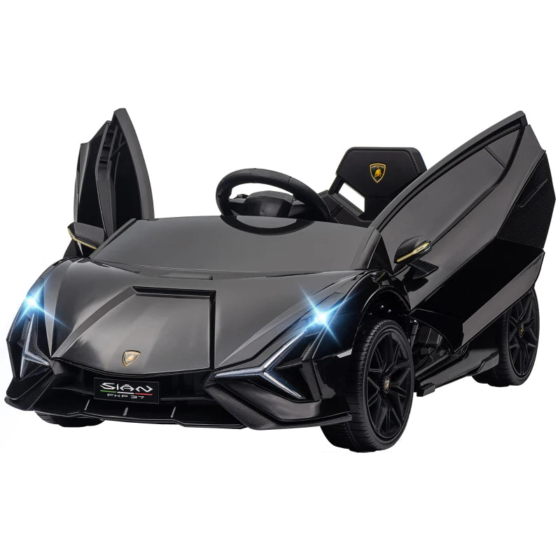 HOMCOM Macchina Elettrica per Bambini 3-5 Anni Lamborghini 12V con Telecomando e Velocità 3-5km/h, Nero