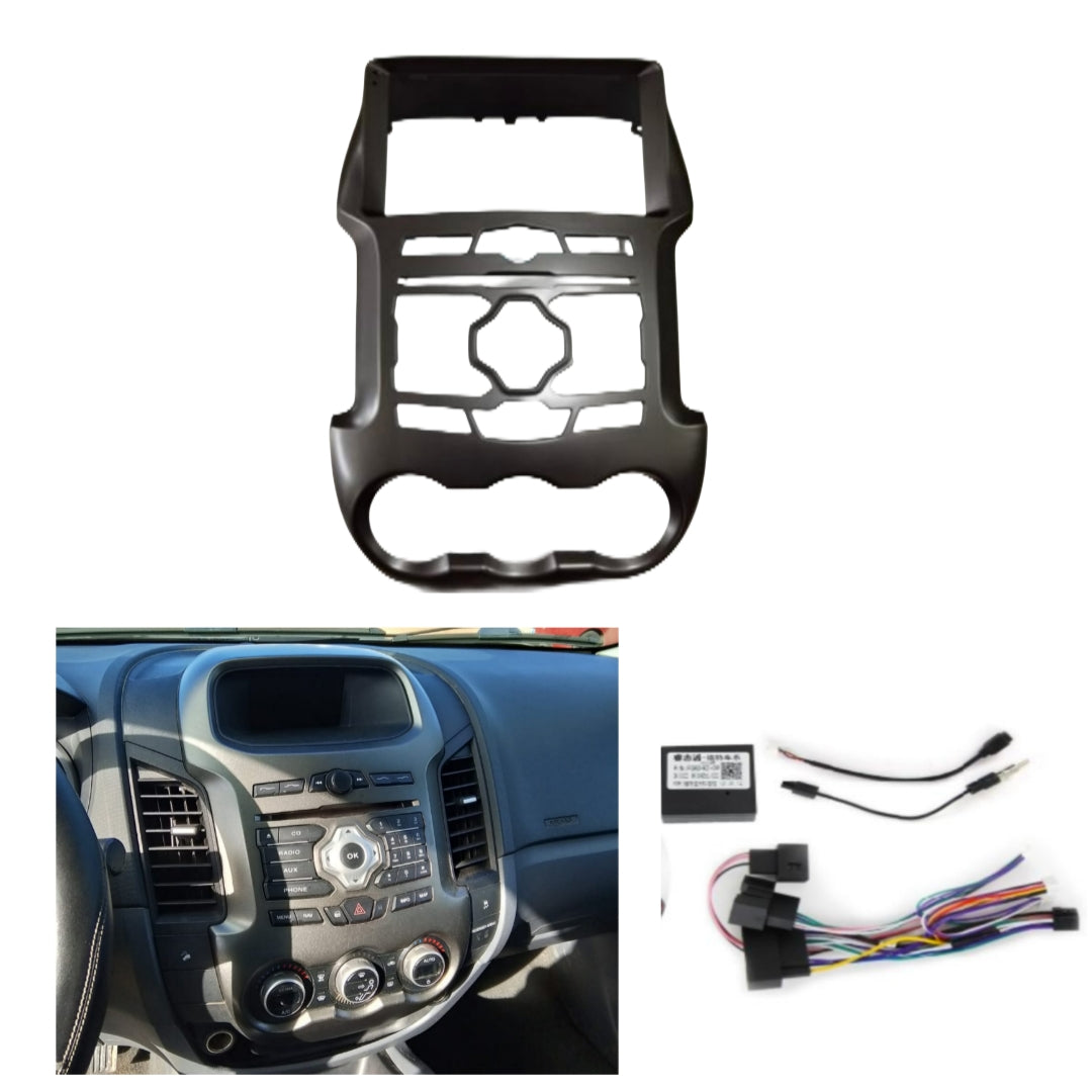 Kit Montaggio Autoradio 9"Pollici Ford Ranger (2012-2014), Mascherina, Cablaggio per Autoradio Android