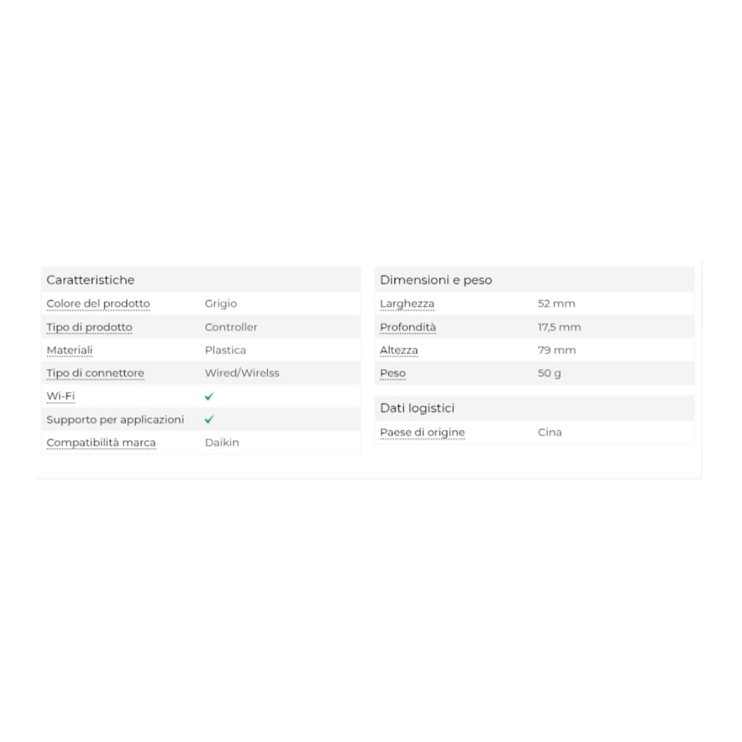 Daikin Modulo Wifi, per 9000/12000/18000BTU
