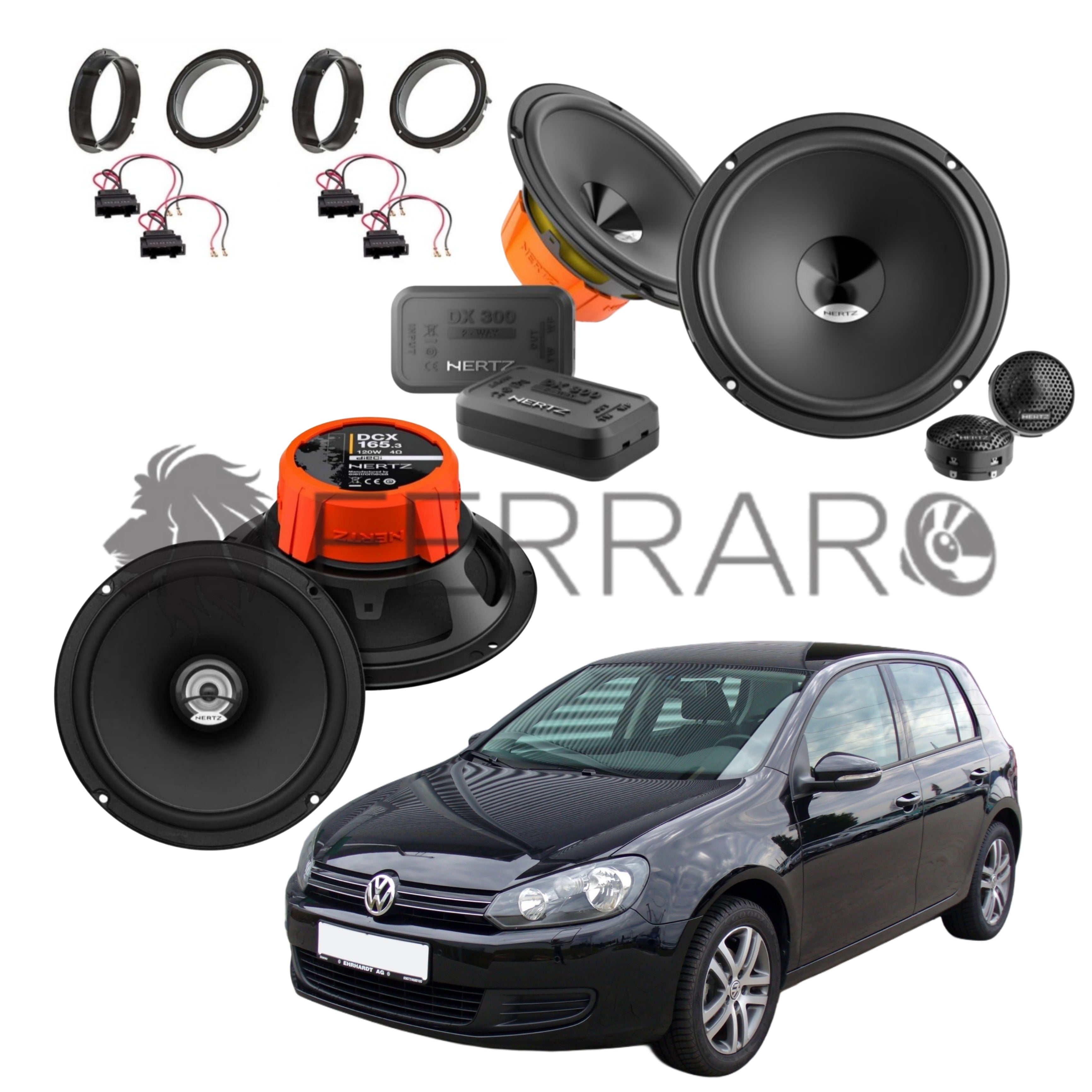 Hertz Kit 6 Casse | DSK 165.3 | DCX 165.3 | Ant/Post | VW Golf 6ª Serie dal 2008>