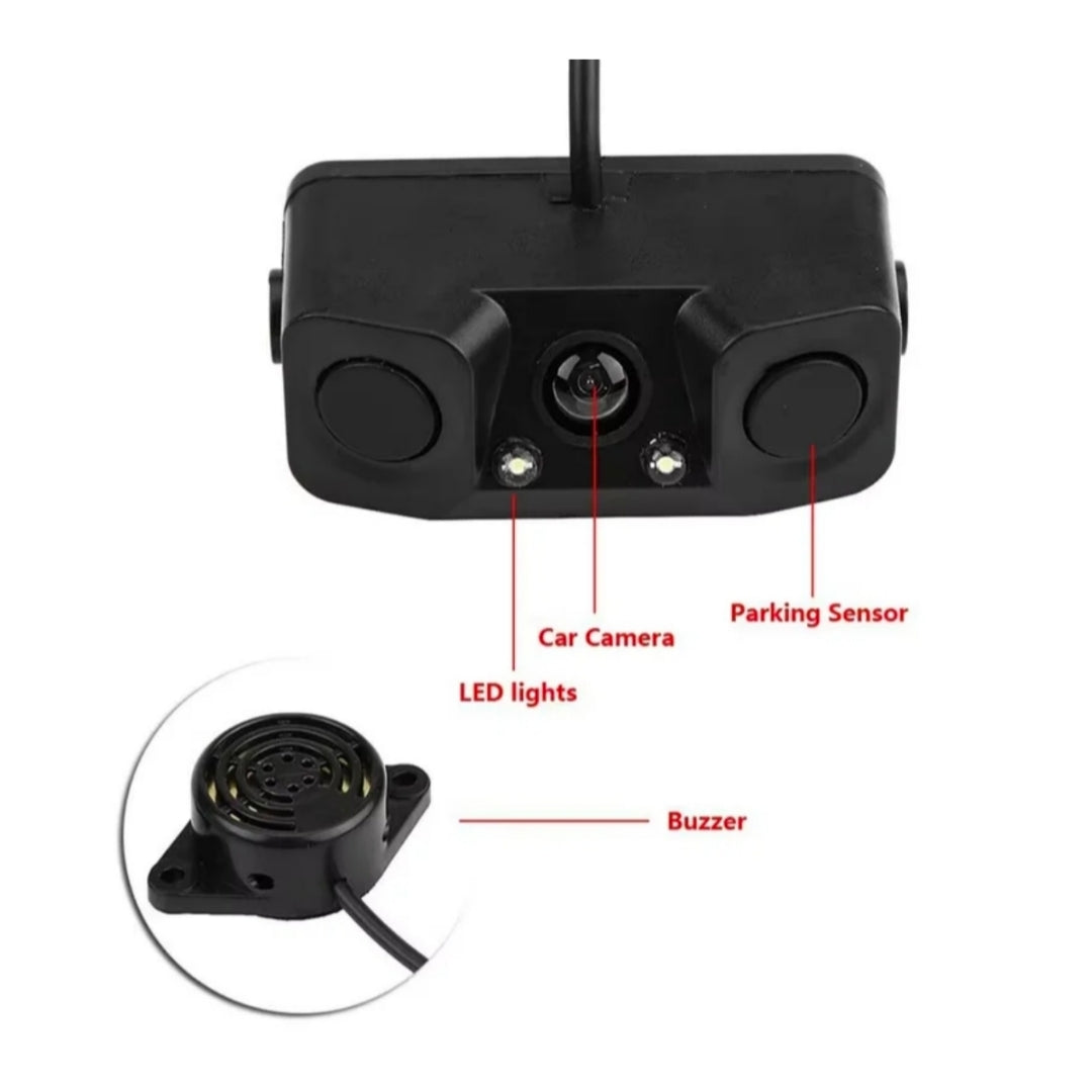 Telecamera Retromarcia con Sensori, 170°, Retromarcia, Retrocamera, Visione Notte, Sensori