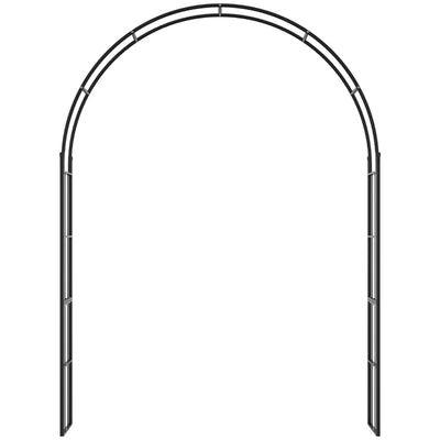 Outsunny Archetto da Giardino per Piante Rampicanti e Decorazioni, Metallo Nero, 157x40x223cm