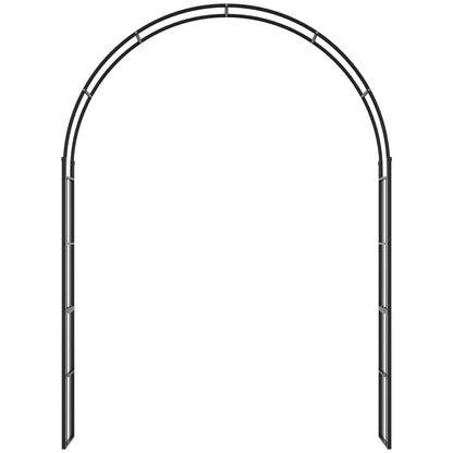 Outsunny Archetto da Giardino per Piante Rampicanti e Decorazioni, Metallo Nero, 157x40x223cm