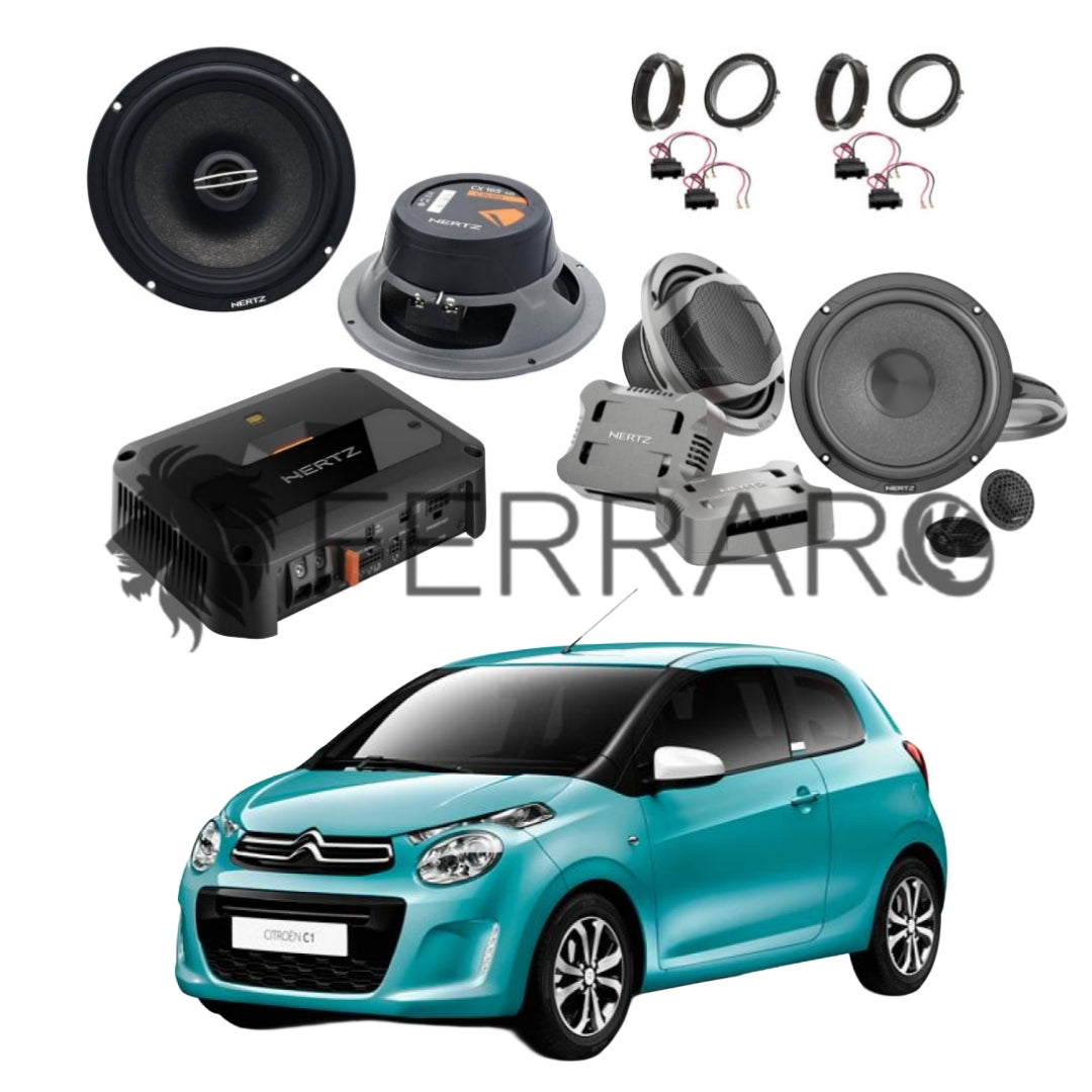 Hertz Sound Amplificatore CP 4.800 4 Canali 4x190w, CK 165, CX 165, Set Cavi, per Citroen C1 (2014+)