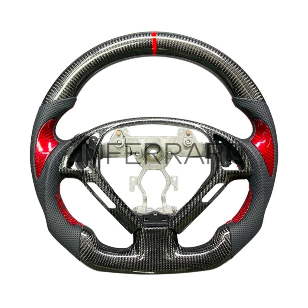 Volante Sportivo per Infiniti G25, G37, G35, Q60, Q50, Carbonio, Customizzato in Pelle