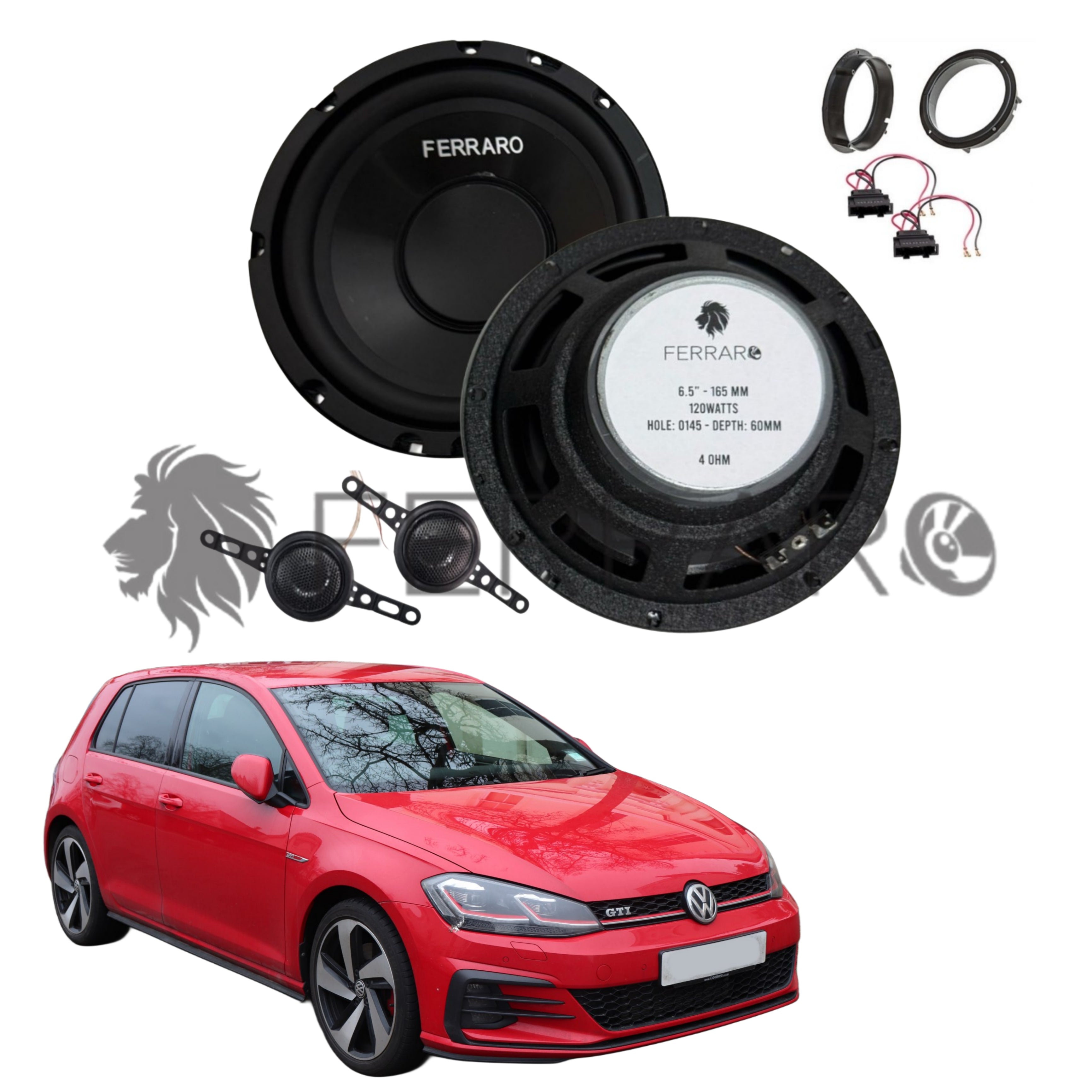 FerraroStore Kit 2 Altoparlanti | ASK-165.2 | Ant o Post | VW Golf 7ª Serie dal 2013>