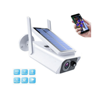 Telecamera Solare Wifi, 2MPX, Infrarossi, Sensore di Movimento, SD, IP67, App