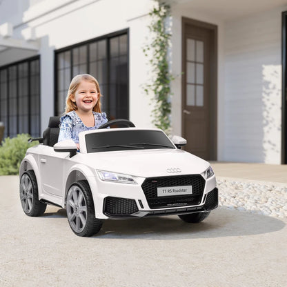 HOMCOM Macchina Elettrica per Bambini 3-5 Anni AUDI TT con Telecomando, Portiere Apribili e Fari LED, Bianco