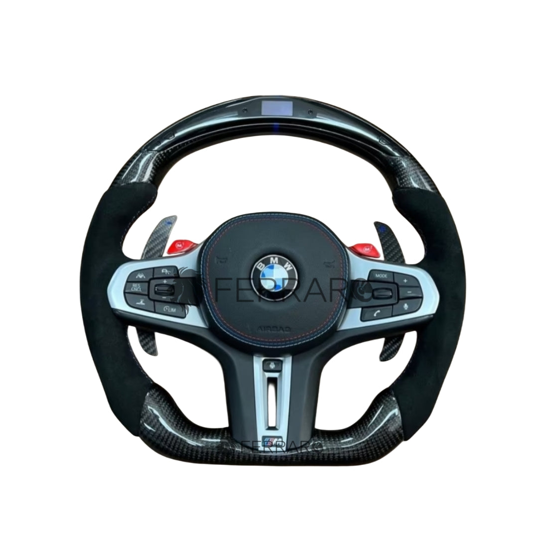 Volante per BMW, Carbonio Diagonale, LED, Etichetta 3 Colori, Punzonatura, Galvanica, Sport