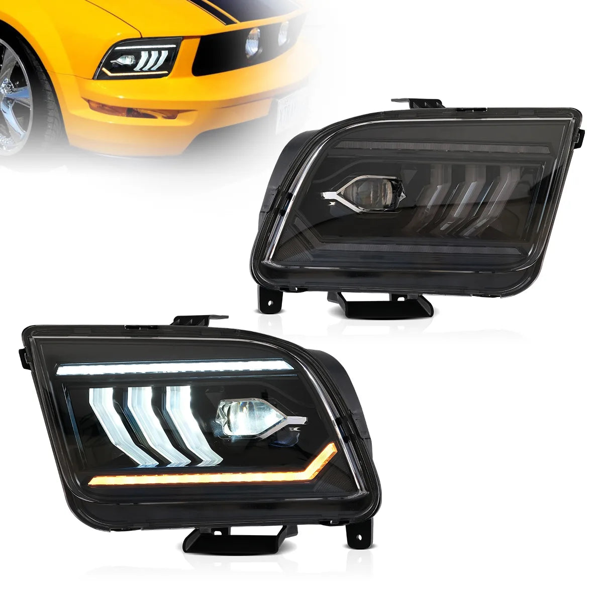 Fanali Anteriore Completo per Ford Mustang 5ª Serie (2005-2009) a LED