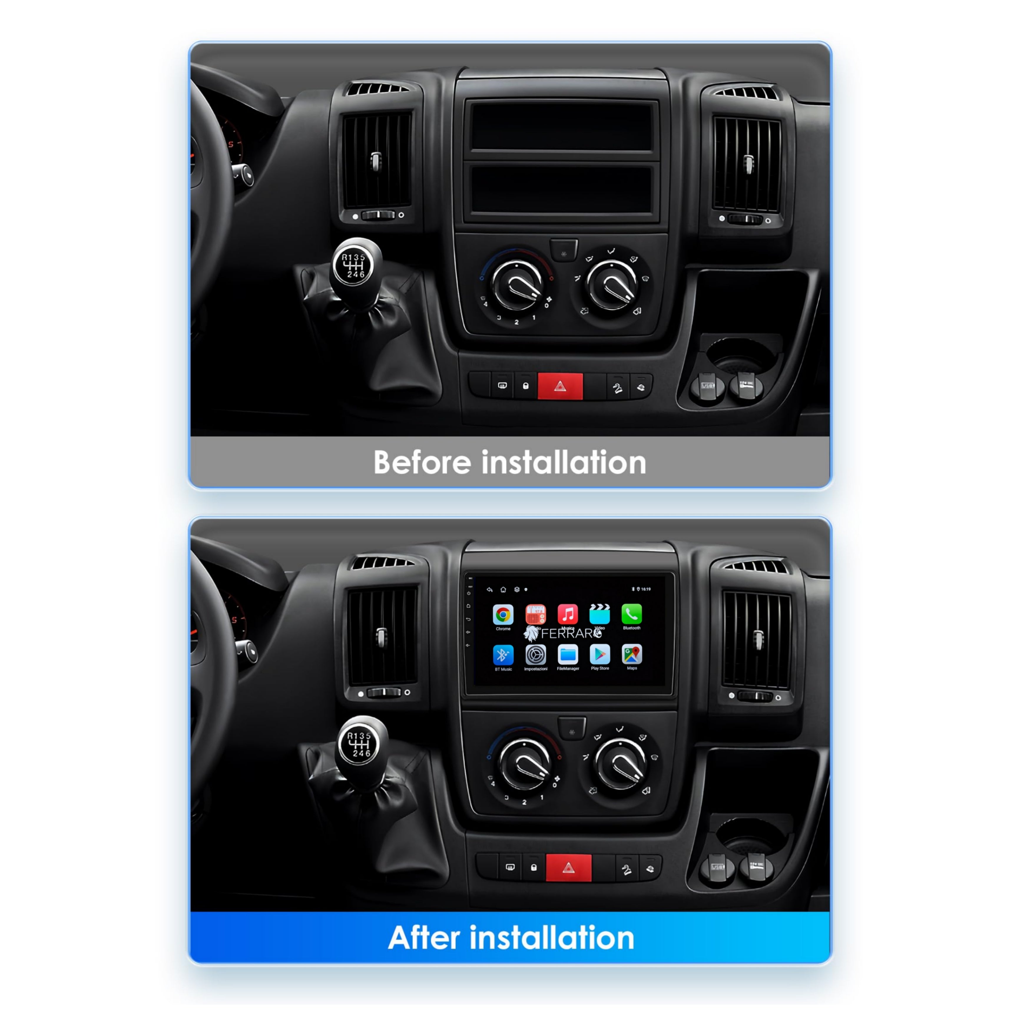 Autoradio per Peugeot Boxer | Citroen Jumper | Fiat Ducato 9" | 2006-2022 | Android | Bluetooth | CarPlay | Android Auto | 2GB/4GB/6GB/8GB Ram