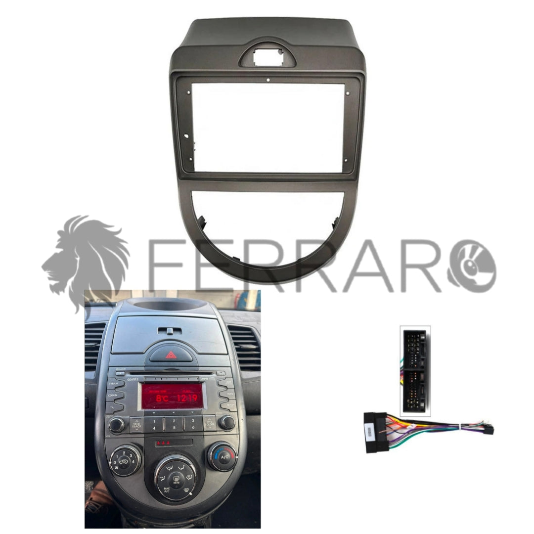Kit Montaggio Autoradio 9"Pollici Kia Soul (2008-2013) Mascherina, Cablaggio per Autoradio Android