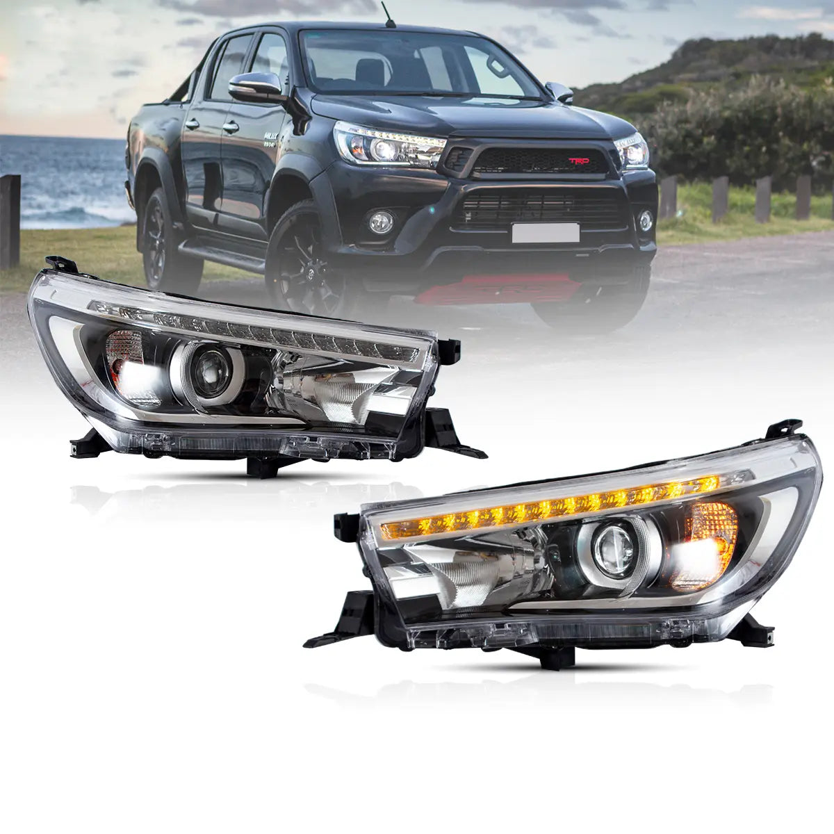 Fanali Anteriore Completo per Toyota Hilux SR5 (2015-2020) a LED