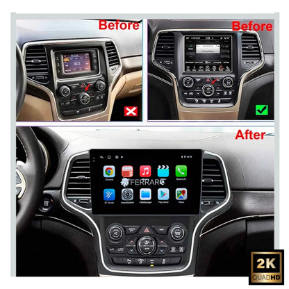 Autoradio per Jeep Grand Cherokee (WK2) Restyling (2014-2021) 9" 2K, Android, Bluetooth, CarPlay, Android Auto, 12/256GB Ram