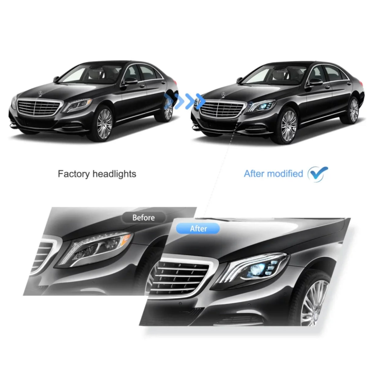 Fanali Anteriore Completo per Mercedes Classe S W222 (2014-2017) a LED