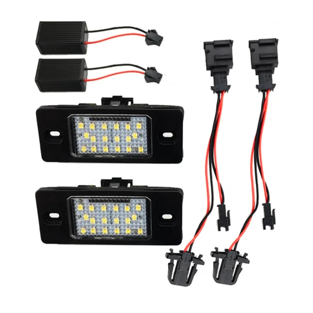 Set Luci Targa a Led per Volkswagen Touareg, Golf, Tiguan, Porsche Cayenne (Compatibilità in Descrizione), Plug and Play