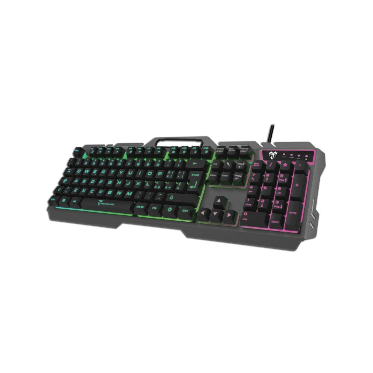 Techmade Tastiera Gaming, Metal, Led RGB, USB, TM-GK023