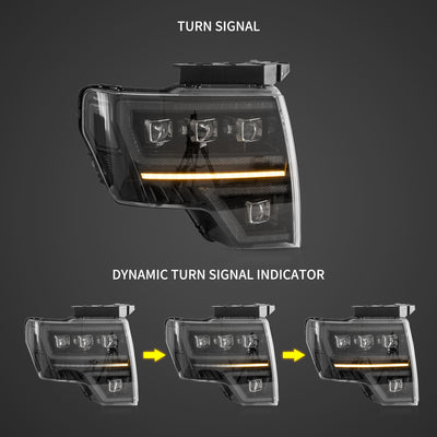 Fanali Anteriore Completo per Ford F150 12ª Serie (2009-2014) a LED