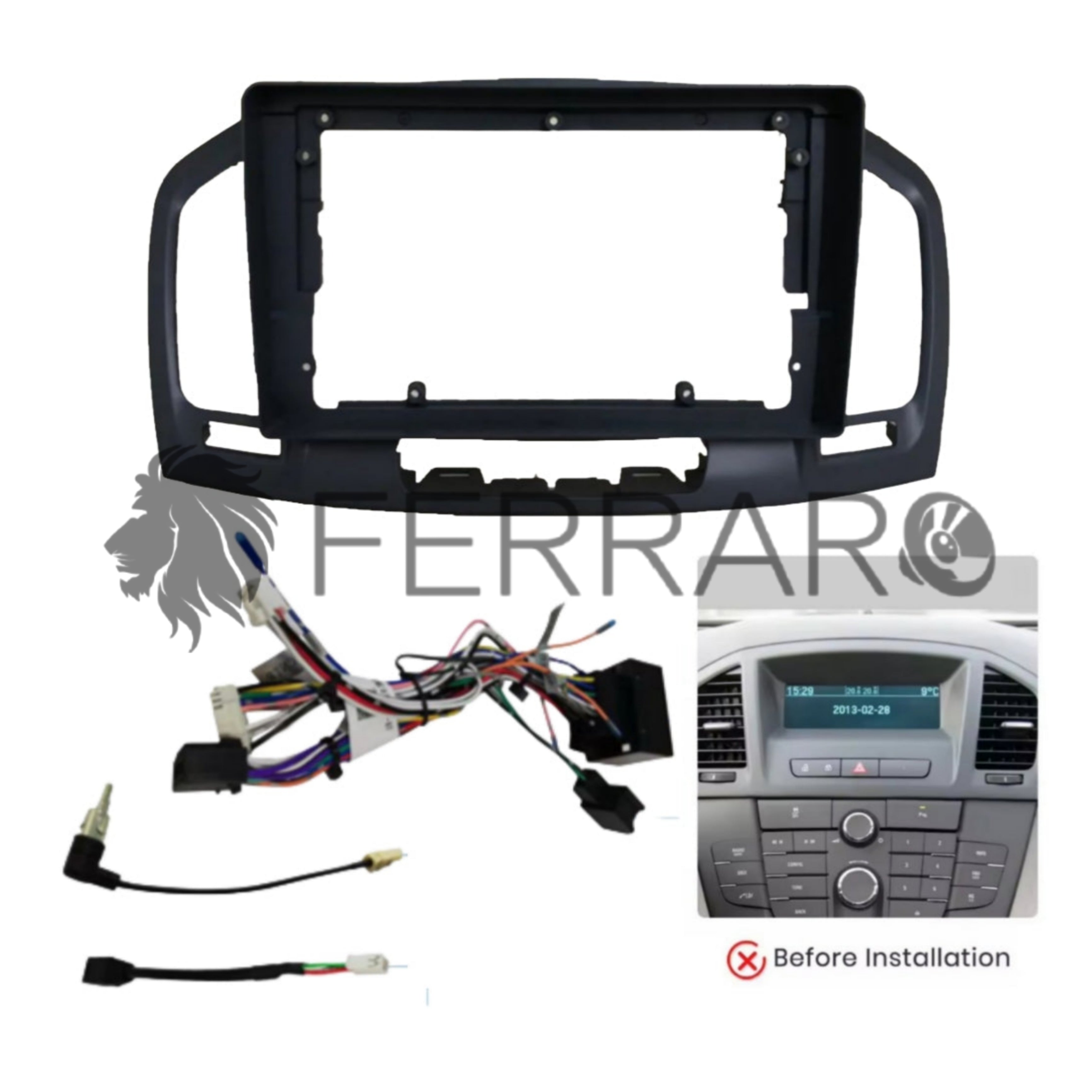 Kit Montaggio Autoradio 9"Pollici per Opel Insignia, Buick Regal (2009-2013), Mascherina, Cablaggio Autoradio Android