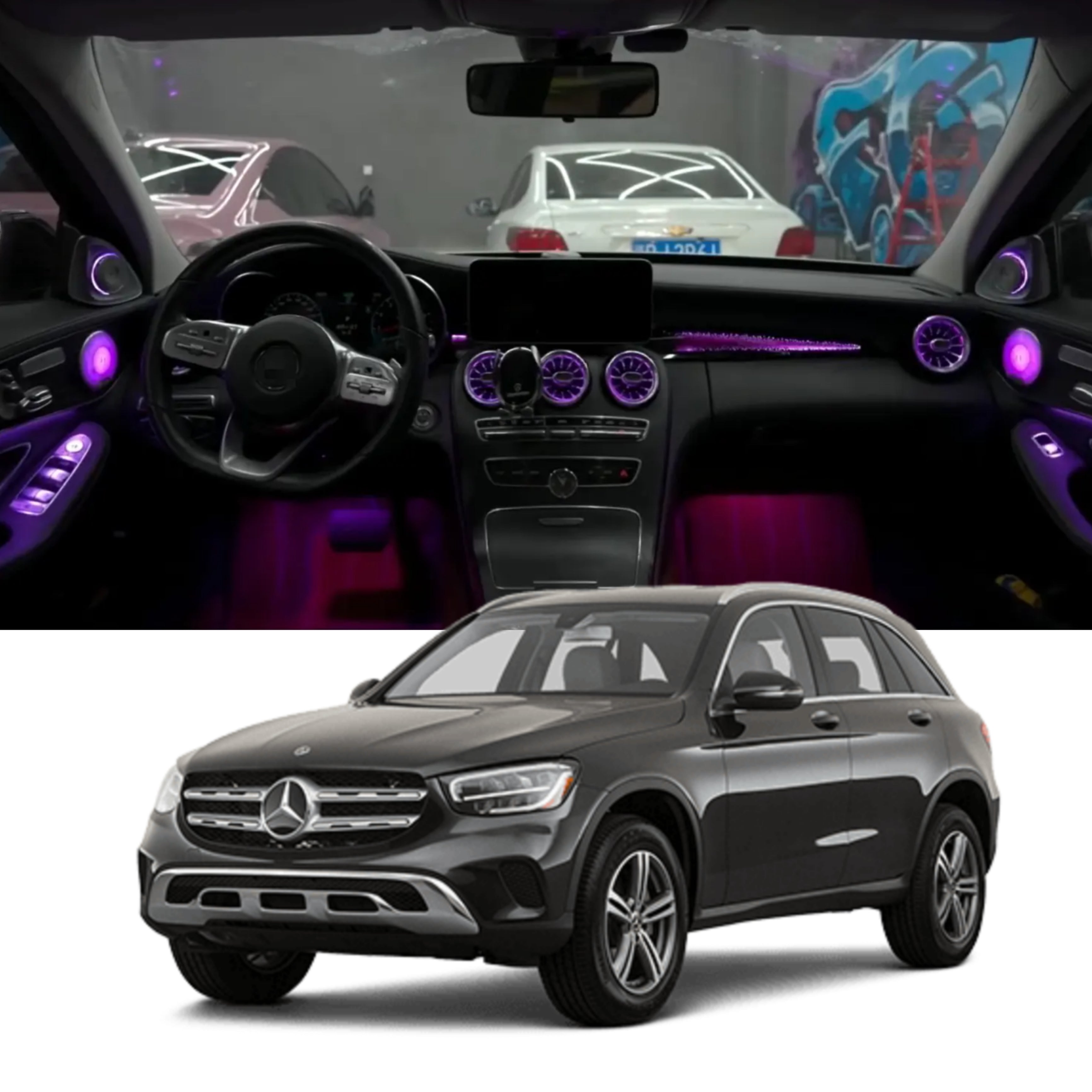 Ambient Light per Mercedes GLC X253, Classe C W205, 64 Colori RGB