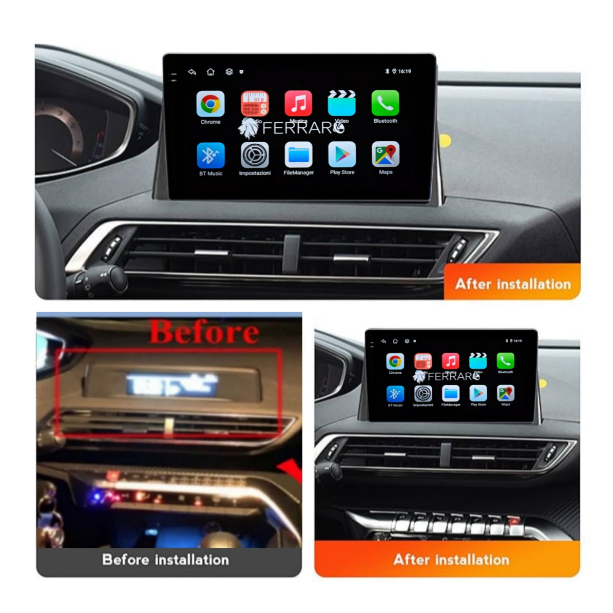 Autoradio per Peugeot 3008 | 4008 | 5008 9" 2K | 2016-2022 | Android | Bluetooth | CarPlay | Android Auto | 12/256GB Ram
