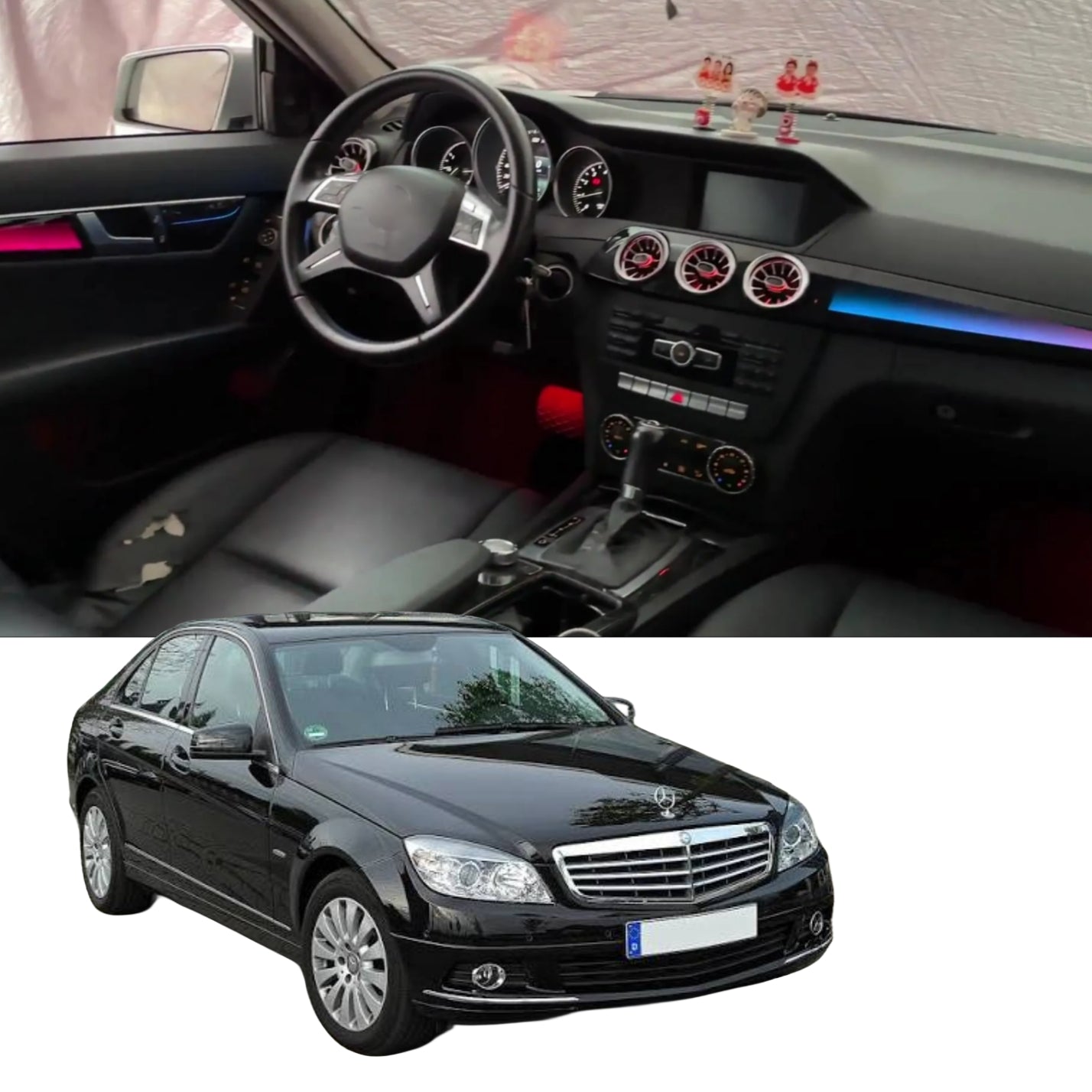 Ambient Light per Mercedes Classe C W204 (2007-2014), 64 Colori RGB