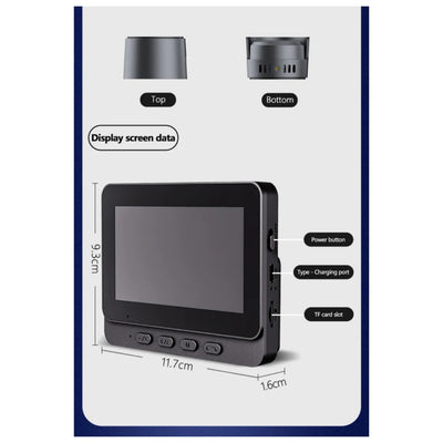 Videocitofono Smart Wifi, Audio, Monitor 4.3", Batteria Ricaricabile