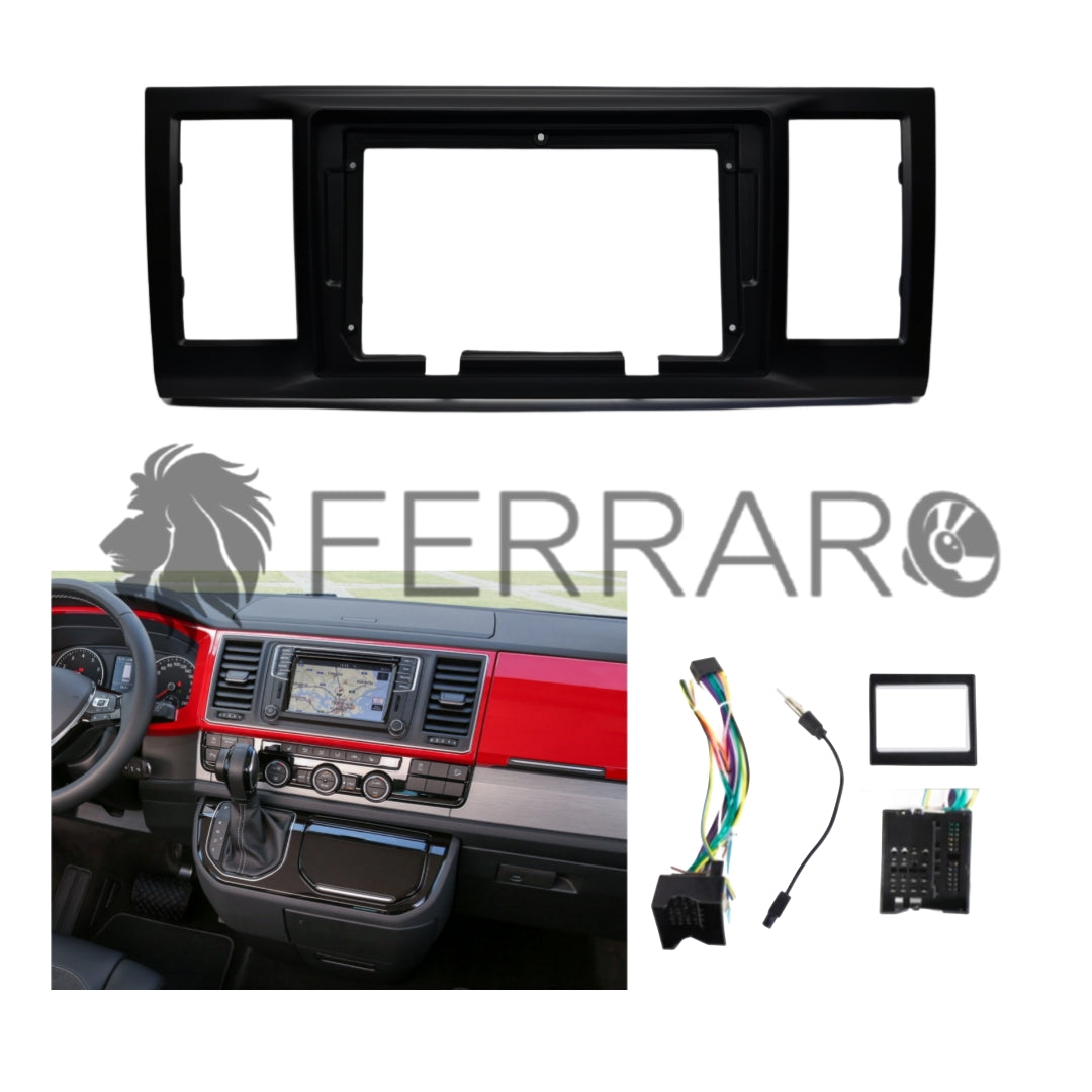 Kit Montaggio Autoradio 9"Pollici Volkswagen Trasporter T6 (2015-2024) Mascherina, Cablaggio Autoradio Android