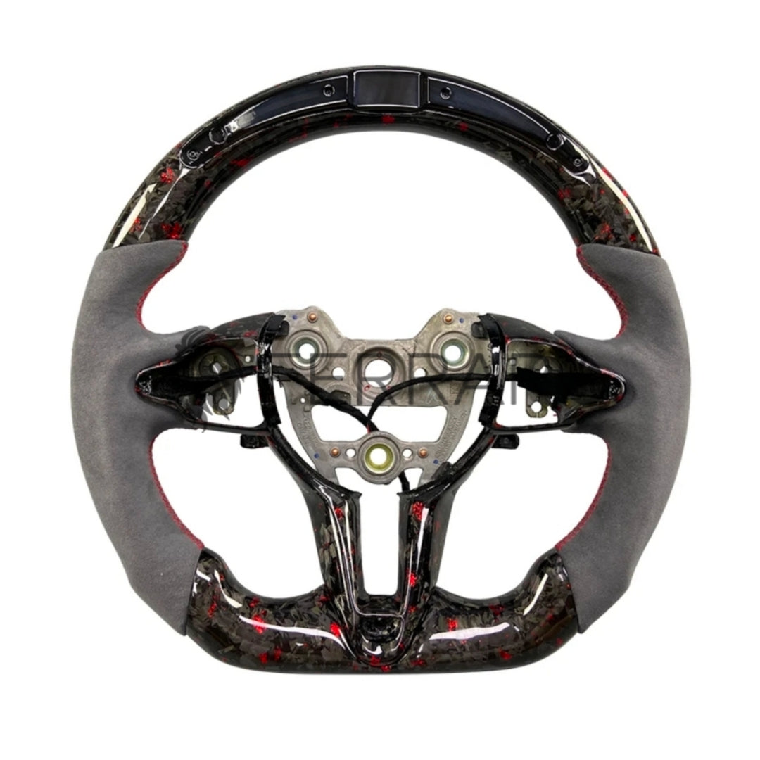 Volante Sportivo per Hyundai i30N, Elantra (2012-2021), Carbonio, Customizzato in Pelle