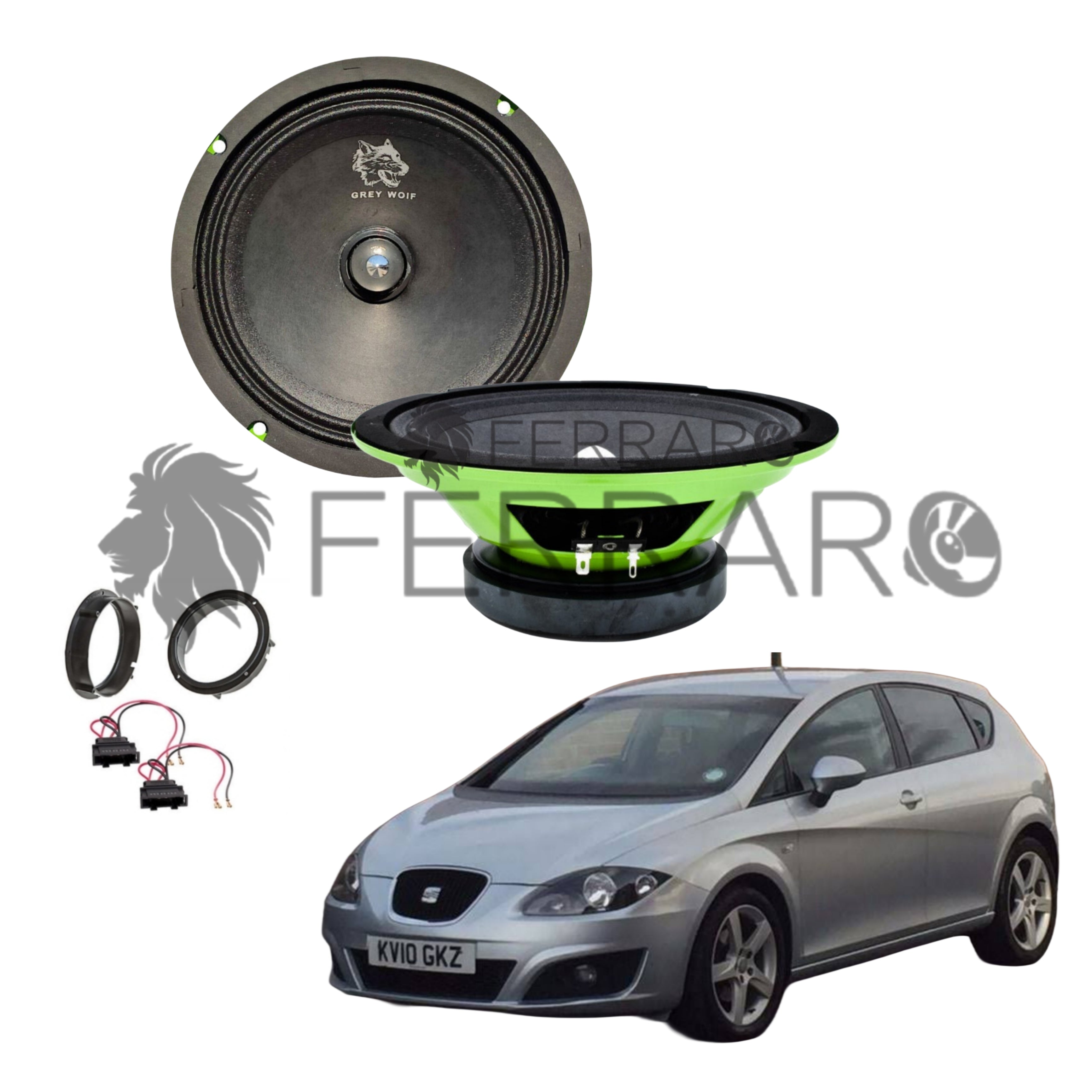 FerraroStore Kit 2 Altoparlanti | PV165.3 | Ant o Post | Seat Leon MK2 (2005-2012)